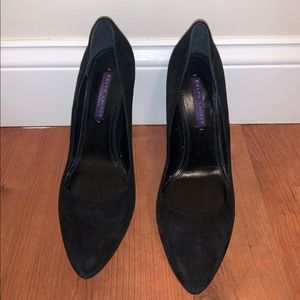 Ralph Lauren black suede pumps never worn